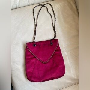 Mat and Nat Dark Pink Velvet Shoulder bag Purse